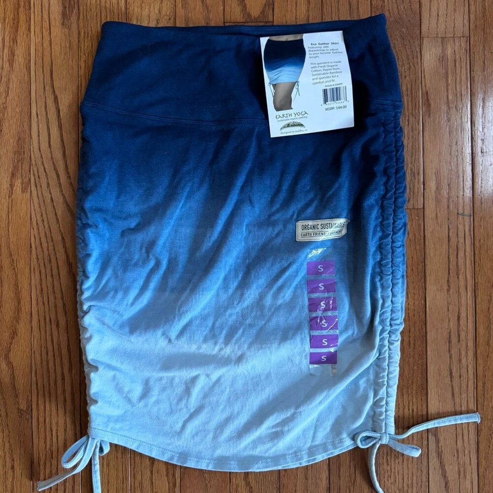 Earth Yoga Eco Malibu Organic Dip‑Dye Gather Skirt — NWT -- Size Small